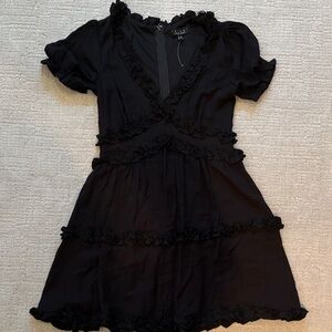 Trixxi Black Mini Dress with Ruffle Details